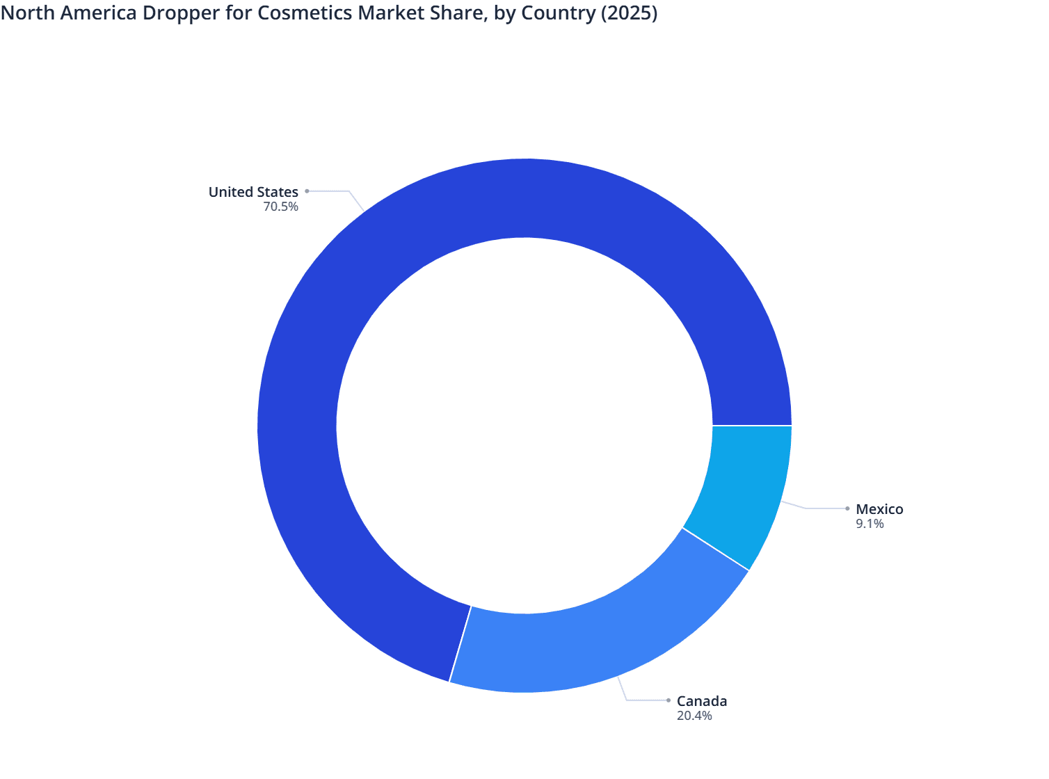 North America Dropper for Cosmetics Market Share, by Country (2025)