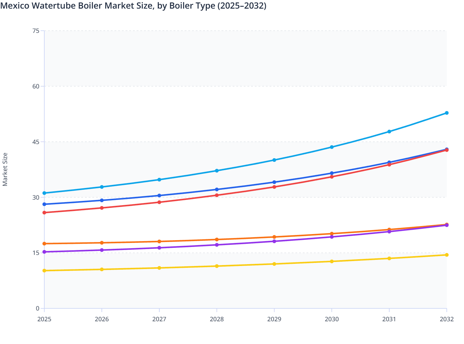 Mexico Watertube Boiler Market Size, by Boiler Type (2025–2032)