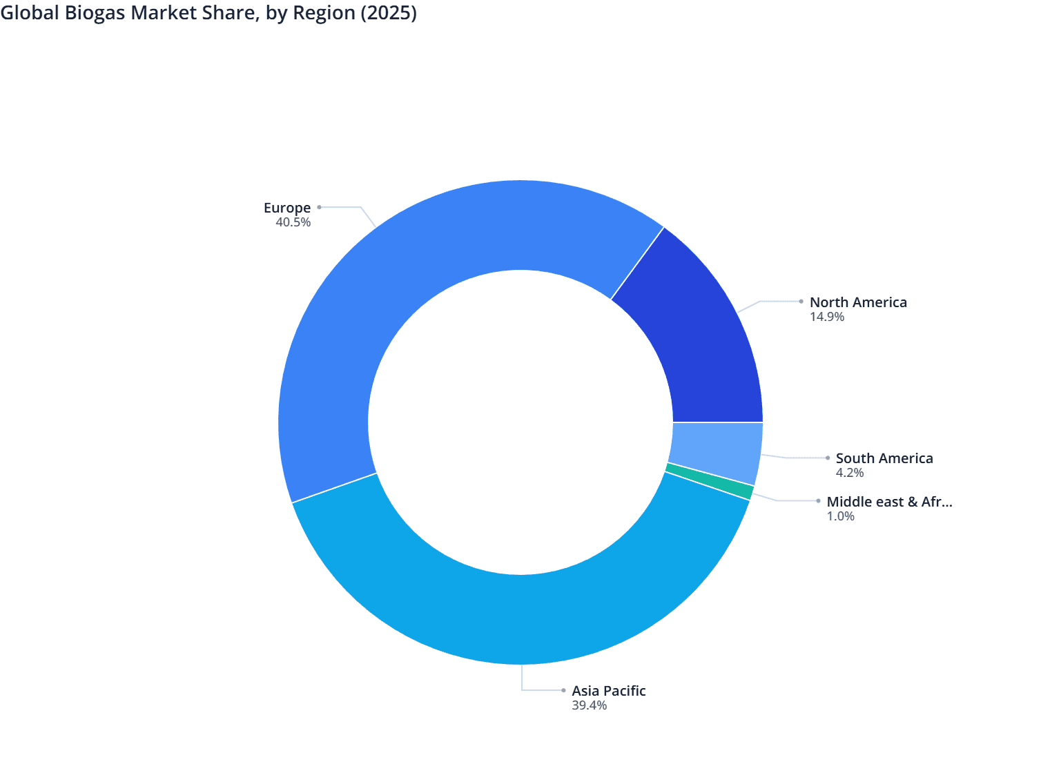 Global Biogas Market Share, by Region (2025)