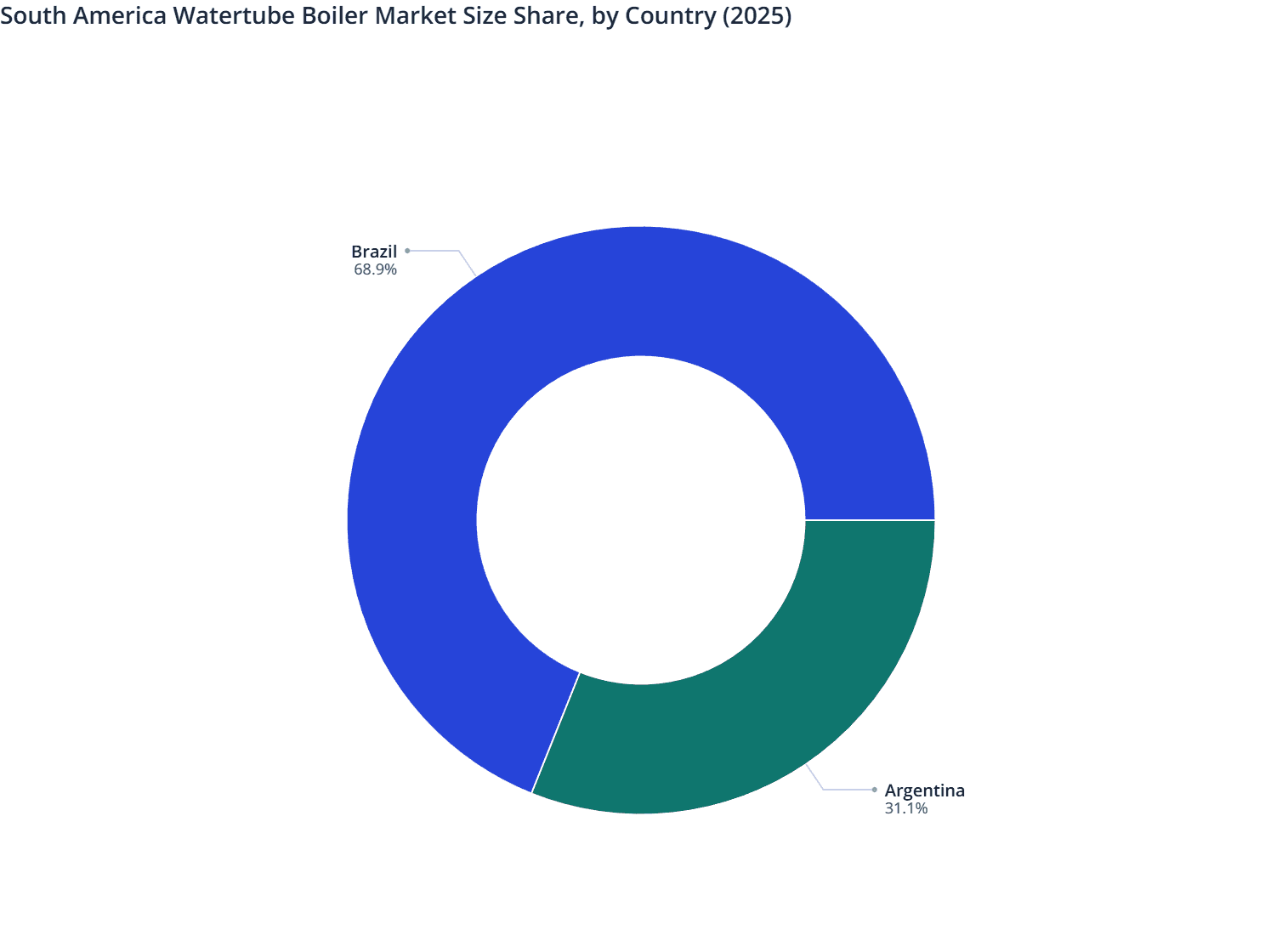 South America Watertube Boiler Market Size Share, by Country (2025)